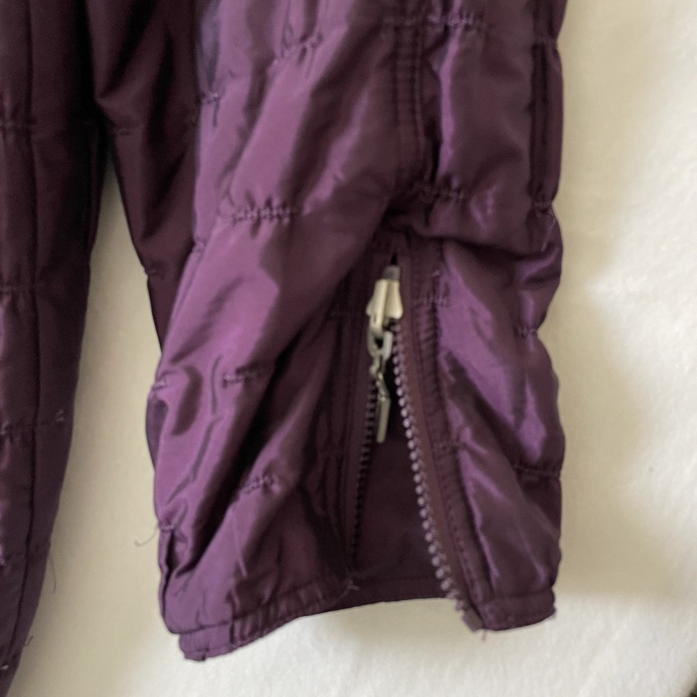 Mycra Pac One Womens Reversible Hooded Quilted Zipped‎ Wine Coat, Size S/M - Picture 3 of 12